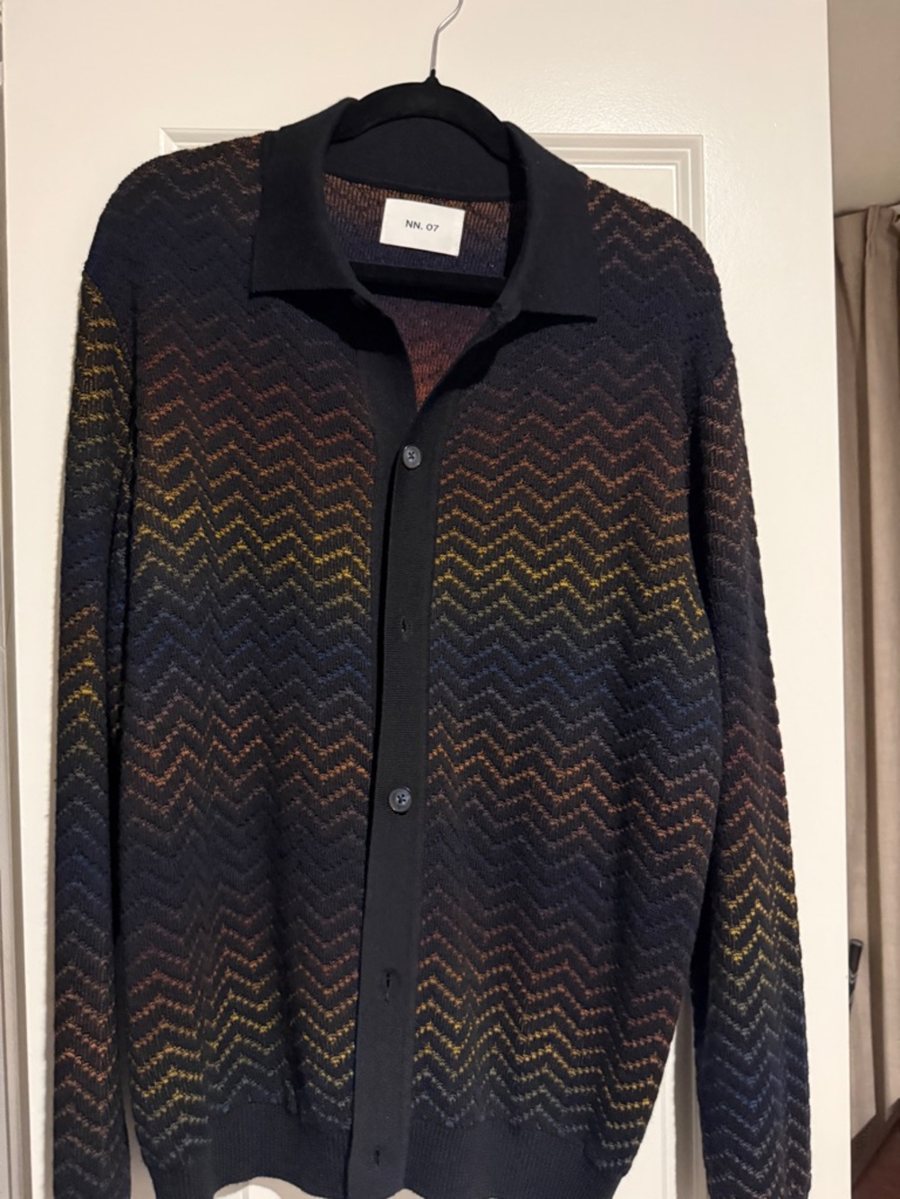 Nordstrom NN.07 Black Knit Top with Multicolor Gradient Accents